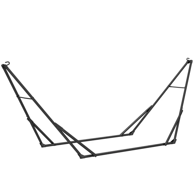 Soporte para Hamaca Plegable Largo 290 cm Longitud Ajustable Material Acero con Bolsa de Transporte Carga 120 kg Negro