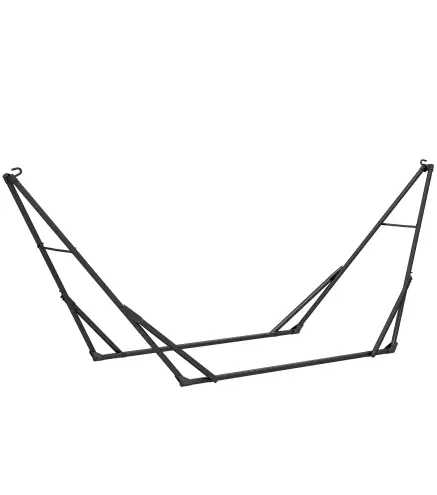 Soporte para Hamaca Plegable Largo 290 cm Longitud Ajustable Material Acero con Bolsa de Transporte Carga 120 kg Negro