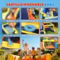Castillo Hinchable Acuático 8 en 1 con Soplador 550W Tobogán Trampolín Escalada Piscina Portería Canasta Lanzamiento