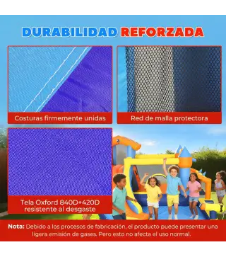 Castillo Hinchable Acuático 8 en 1 con Soplador 550W Tobogán Trampolín Escalada Piscina Portería Canasta Lanzamiento