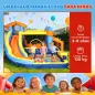 Castillo Hinchable Acuático 8 en 1 con Soplador 550W Tobogán Trampolín Escalada Piscina Portería Canasta Lanzamiento