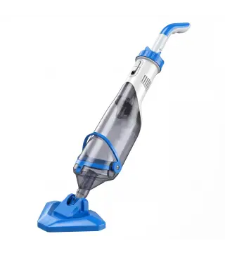 Limpiafondos de Piscina Manual Inalámbrica con Cepillo y Barra Ajustable de 63-150 cm para Piscinas Pequeñas Azul