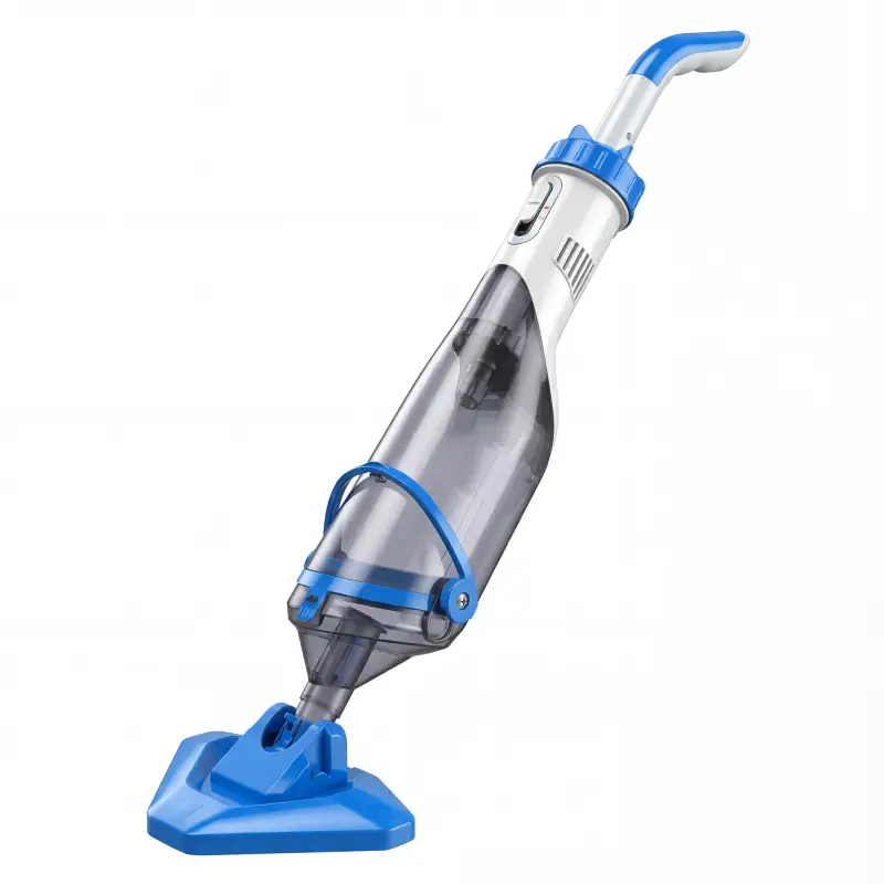 Limpiafondos de Piscina Manual Inalámbrica con Cepillo y Barra Ajustable de 63-150 cm para Piscinas Pequeñas Azul