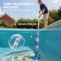 Limpiafondos de Piscina Manual Inalámbrica con Cepillo y Barra Ajustable de 63-150 cm para Piscinas Pequeñas Azul
