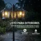 Farola Solar Exterior de Jardín de Aluminio con 3 Cabezales con Encendido/Apagado Automático IP44 40x34,5x188 cm Negro