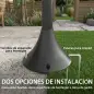 Farola Solar Exterior de Jardín de Aluminio con 3 Cabezales con Encendido/Apagado Automático IP44 40x34,5x188 cm Negro