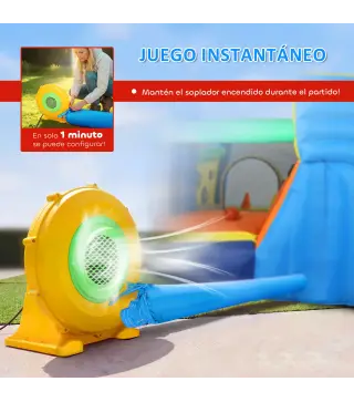 Castillo Hinchable Acuático 8 en 1 con Soplador 550W Tobogán Trampolín Escalada Piscinas Canasta Lanzamiento de Aros