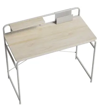 Mesa de Escritorio Moderno con Estante y Estructura de Metal Fácil Montaje 98x48x88,5 cm Roble