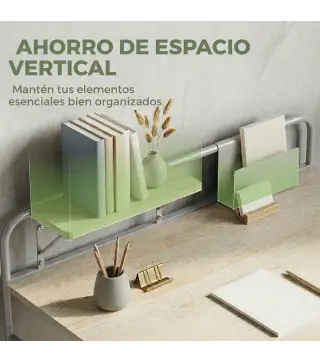 Mesa de Escritorio Moderno con Estante y Estructura de Metal Fácil Montaje 98x48x88,5 cm Roble