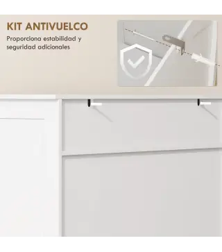 Armario para Zapatos con Puertas de Rejilla Cajón y Estantes Ajustables para 20 Pares de Zapatos 78x37x115,8 cm Blanco