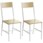 Juego de 2 Sillas de Comedor Sillas de Cocina con Respaldo Inclinado Estructura Metálica Natural