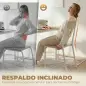 Juego de 2 Sillas de Comedor Sillas de Cocina con Respaldo Inclinado Estructura Metálica Natural