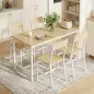 Juego de 2 Sillas de Comedor Sillas de Cocina con Respaldo Inclinado Estructura Metálica Natural