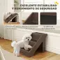 Escalera para Perros Plegable de 3 Peldaños para Mascotas Mayores para Cama Sofá 53x30,5x36,5 cm Marrón