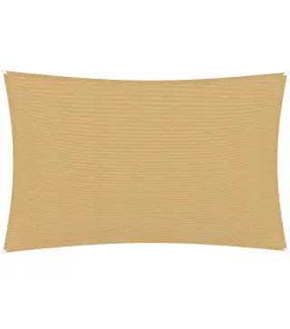 Toldo Vela Rectangular de HDPE 4x6 m con Anti-UV Anillas de Acero Inoxidable y Cuerdas de Nylon para Jardín Patio Arena