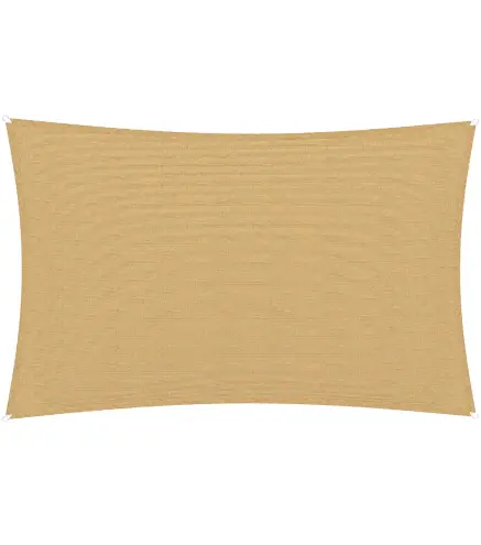 Toldo Vela Rectangular de HDPE 4x6 m con Anti-UV Anillas de Acero Inoxidable y Cuerdas de Nylon para Jardín Patio Arena