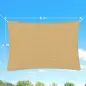 Toldo Vela Rectangular de HDPE 4x6 m con Anti-UV Anillas de Acero Inoxidable y Cuerdas de Nylon para Jardín Patio Arena