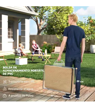 Toldo Vela Rectangular de HDPE 4x6 m con Anti-UV Anillas de Acero Inoxidable y Cuerdas de Nylon para Jardín Patio Arena