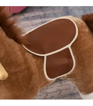 Juguete Balancín de Felpa Suave con Música Relinchos Sonidos de Galope Boca y Cola Móviles 65x32,5x61 cm Marrón