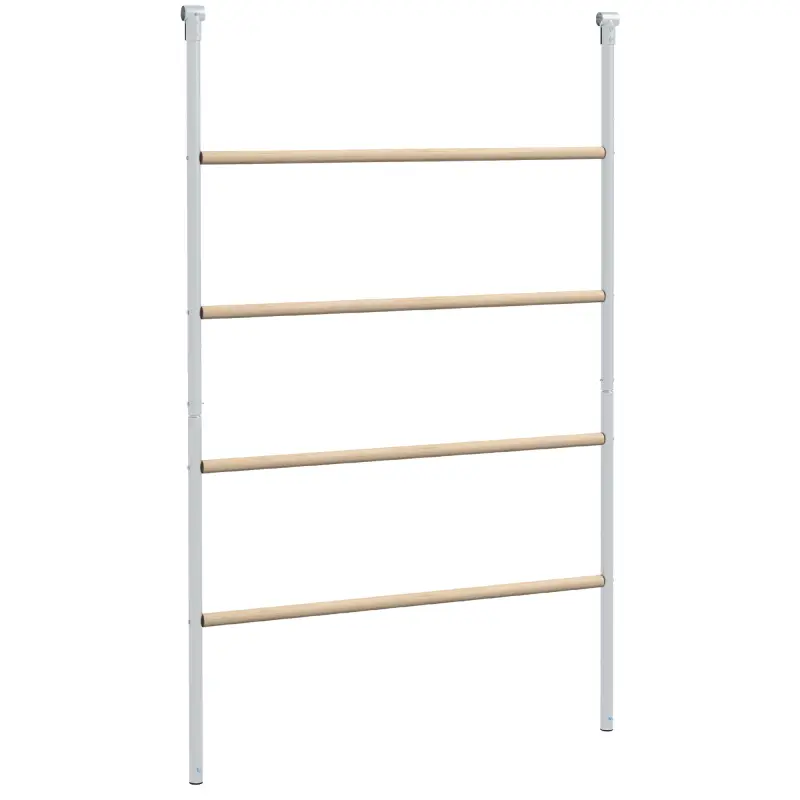 Percha para Gallinas de 4 Niveles de Madera y Acero para 4-6 Gallinas 140x86 cm para Gallineros de Tubos 25 mm Natural