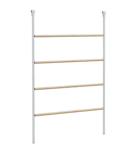 Percha para Gallinas de 4 Niveles de Madera y Acero para 4-6 Gallinas 140x86 cm para Gallineros de Tubos 25 mm Natural