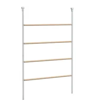 Percha para Gallinas de 4 Niveles de Madera y Acero para 4-6 Gallinas 140x86 cm para Gallineros de Tubos 25 mm Natural