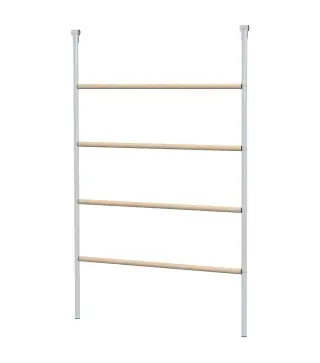 Percha para Gallinas de 4 Niveles de Madera y Acero para 4-6 Gallinas 140x86 cm para Gallineros de Tubos 25 mm Natural