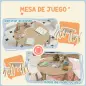 Conjunto Infantil de Mesa y 2 Sillas de Madera con Respaldo en Forma de Oso y Espacio de Almacenaje para Niños 3-6 Años