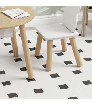 Conjunto Infantil de Mesa y 2 Sillas de Madera con Respaldo en Forma de Oso y Espacio de Almacenaje para Niños 3-6 Años