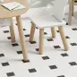 Conjunto Infantil de Mesa y 2 Sillas de Madera con Respaldo en Forma de Oso y Espacio de Almacenaje para Niños 3-6 Años