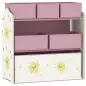Estantería Infantil para Juguetes de 3 Niveles con 6 Cajas Extraíbles de Tela no Tejida para Guardería 63x30x66 cm Rosa