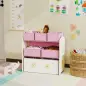 Estantería Infantil para Juguetes de 3 Niveles con 6 Cajas Extraíbles de Tela no Tejida para Guardería 63x30x66 cm Rosa