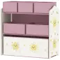 Estantería Infantil para Juguetes de 3 Niveles con 6 Cajas Extraíbles de Tela no Tejida para Guardería 63x30x66 cm Rosa