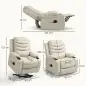 Sillón Relax Reclinable Eléctrico Levanta Personas con Masaje Vibratorio y Calor Puerto USB Control Remoto Crema