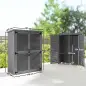Armario de Jardín 0,83 m² 127x65x168 cm con 2 Puertas de Persiana 2 Estantes 2 Asas y Techo Impermeable Gris