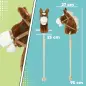 Cabeza de Caballo con Palo de Madera Sonidos y Ruedas Caballo de Juguete 95 cm de Altura Marrón