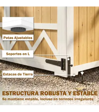 Caseta de Jardín de Madera 105x55x179 cm Armario para Herramientas con 4 Estantes Techo de Metal Galvanizado Natural