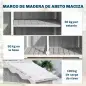 Caseta de Jardín de Madera 105x55x179 cm Armario para Herramientas con 4 Estantes Techo de Metal Galvanizado Gris