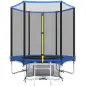 Cama Elástica Exterior Ø183 cm Trampolín para Niños de +6 Años Adultos con Red de Seguridad Escalera de 2 Peldaños Azul