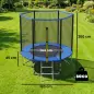 Cama Elástica Exterior Ø183 cm Trampolín para Niños de +6 Años Adultos con Red de Seguridad Escalera de 2 Peldaños Azul