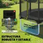 Cama Elástica Exterior Ø183 cm Trampolín para Niños +6 Años Adultos con Red de Seguridad Escalera de 2 Peldaños Negro
