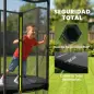 Cama Elástica Exterior Ø183 cm Trampolín para Niños +6 Años Adultos con Red de Seguridad Escalera de 2 Peldaños Negro