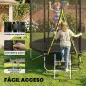 Cama Elástica Exterior Ø183 cm Trampolín para Niños +6 Años Adultos con Red de Seguridad Escalera de 2 Peldaños Negro