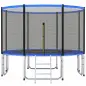 Cama Elástica Exterior Ø366 cm Trampolín para Niños con Red de Seguridad Escalera y Acolchado de Muelles Azul
