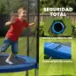 Cama Elástica Exterior Ø366 cm Trampolín para Niños con Red de Seguridad Escalera y Acolchado de Muelles Azul