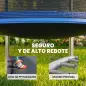 Cama Elástica Exterior Ø366 cm Trampolín para Niños con Red de Seguridad Escalera y Acolchado de Muelles Azul