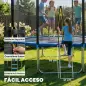 Cama Elástica Exterior Ø366 cm Trampolín para Niños con Red de Seguridad Escalera y Acolchado de Muelles Azul