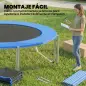 Cama Elástica Exterior Ø366 cm Trampolín para Niños con Red de Seguridad Escalera y Acolchado de Muelles Azul