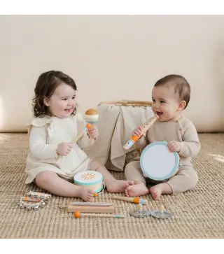 Instrumentos Musicales Infantil 10 Piezas Juguetes Musicales de Madera Montessori Set de de Percusión