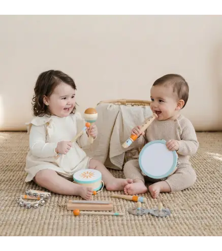 Instrumentos Musicales Infantil 10 Piezas Juguetes Musicales de Madera Montessori Set de de Percusión